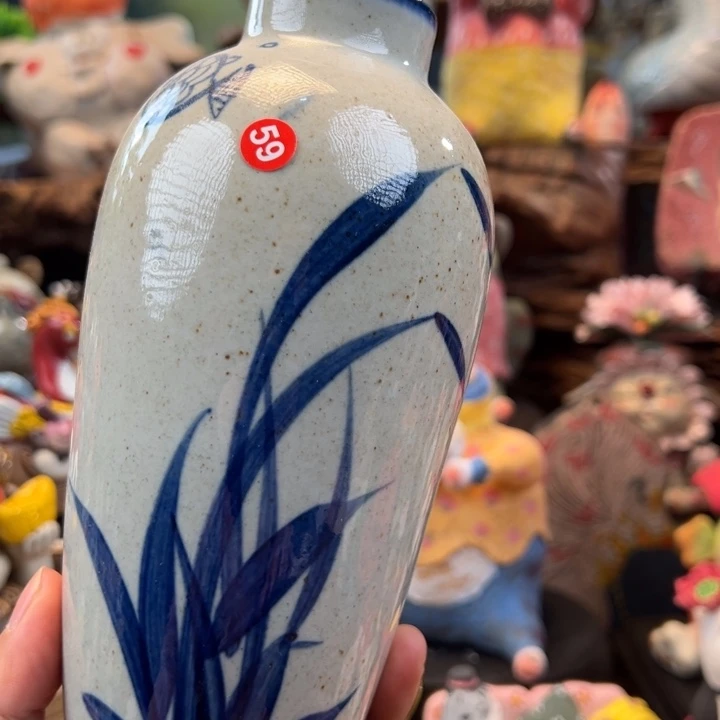 把***爷陶摆件小镇青花每日有新品