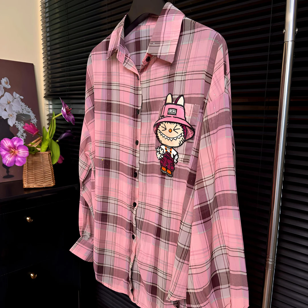 夏季休闲潮流长袖防晒可爱清新甜美百搭衬衫衬衣宽松女上衣DP7359