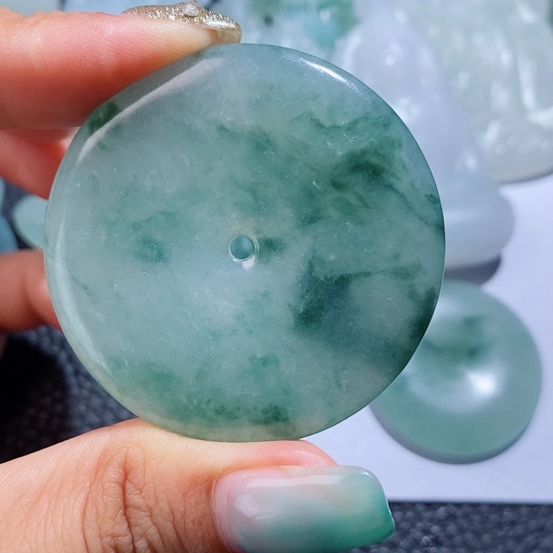 定制翡翠未镶嵌毛货付款后确认抛光