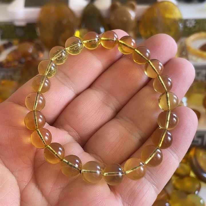 琥珀未镶嵌裸石手串