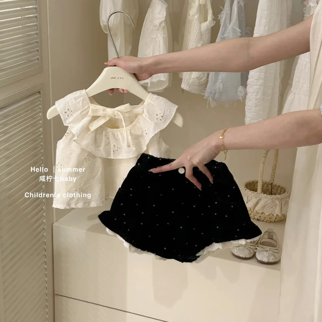 女童夏款套装2025新款童装女孩中小童洋气背心时髦牛仔短裤两件套