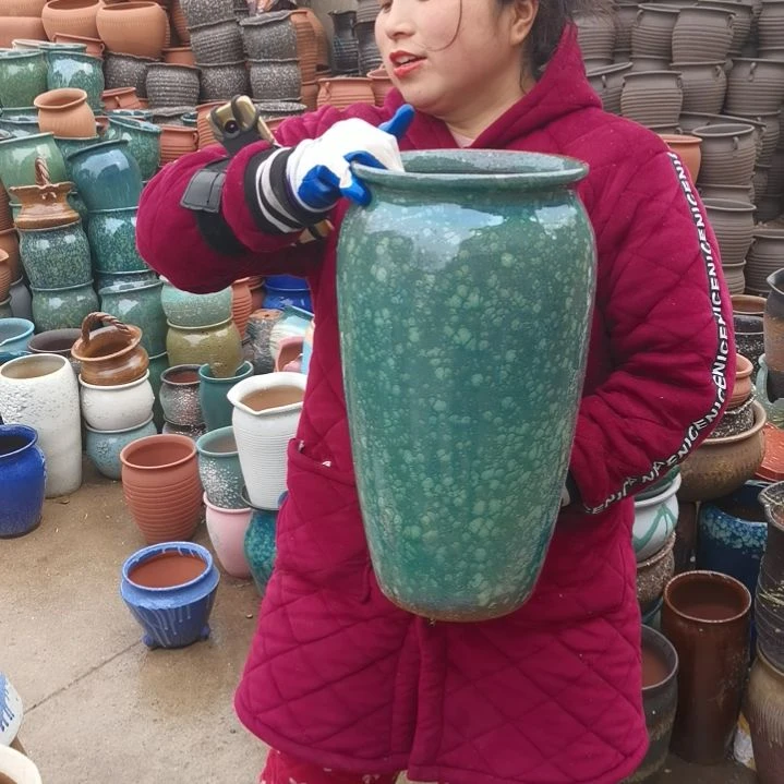 红陶口20高41一个盆子