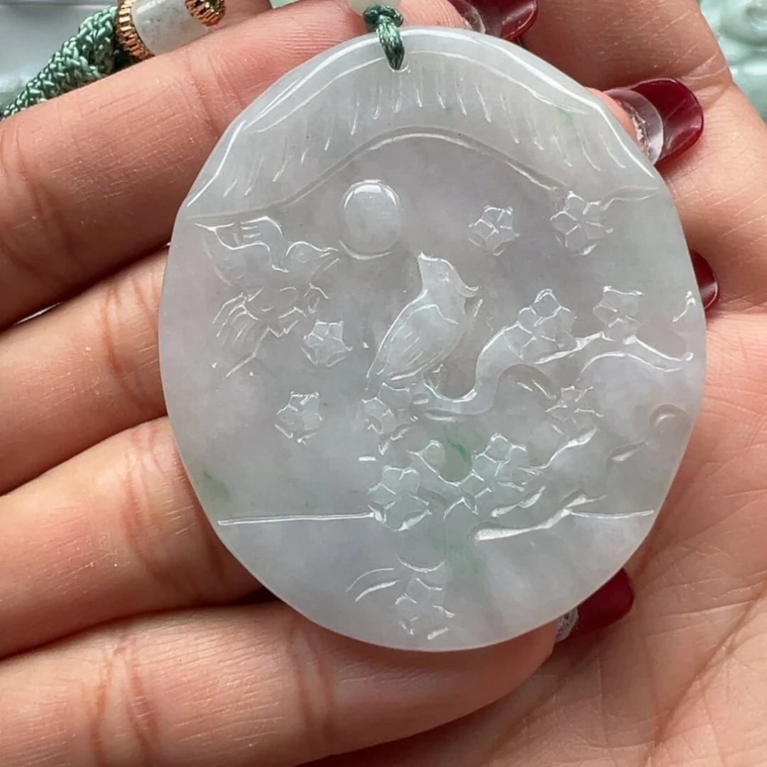 翡翠颈饰未镶嵌喜上眉梢