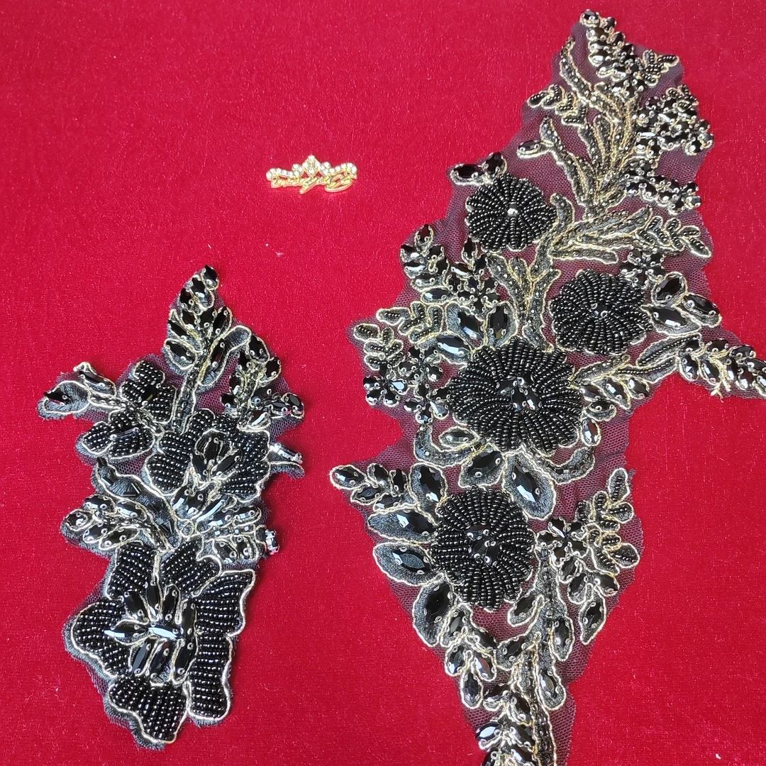 手工钉珠蕾丝花贴片服装辅料婚纱礼服装饰配件