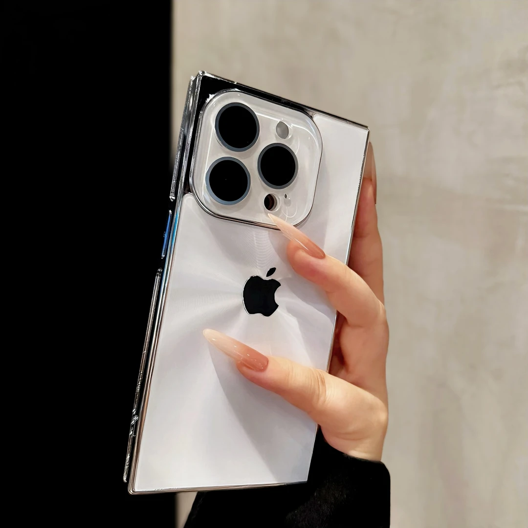 高级感方形极光适用苹果17promax手机壳简约iPhone16新款15创意14