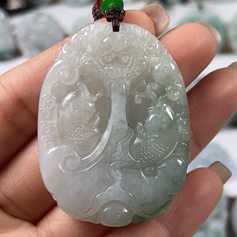 翡翠颈饰未镶嵌年年有余福利