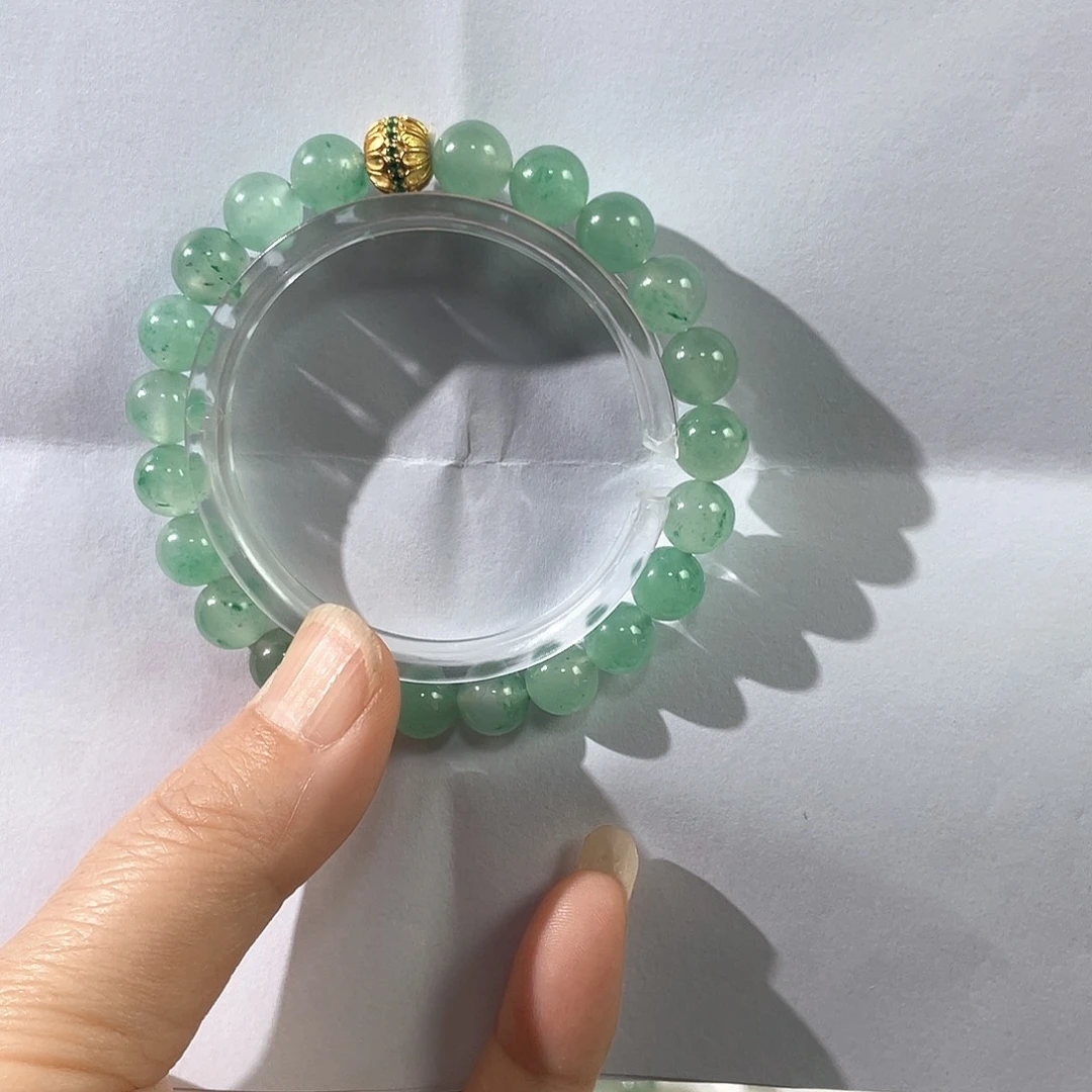 石英质玉（非洲翠）合金手链