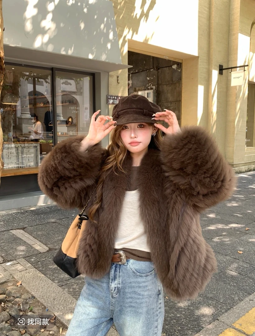 【伴糖】“灵狐千金”网红同款狐狸毛车条 秋冬新款皮草