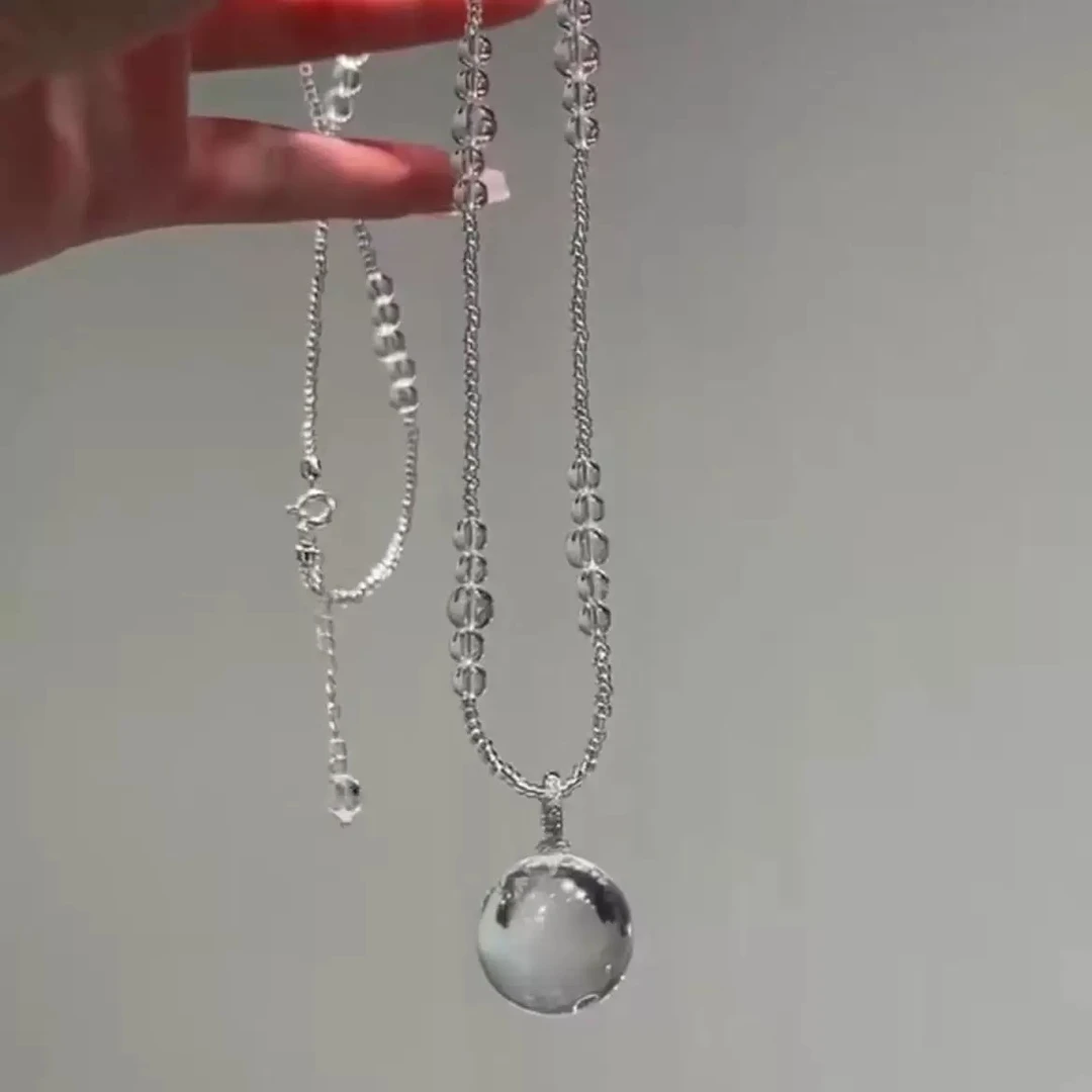 铜合金项链 【明心】大自然白水项链轻奢通透小众设计感锁骨链64cm