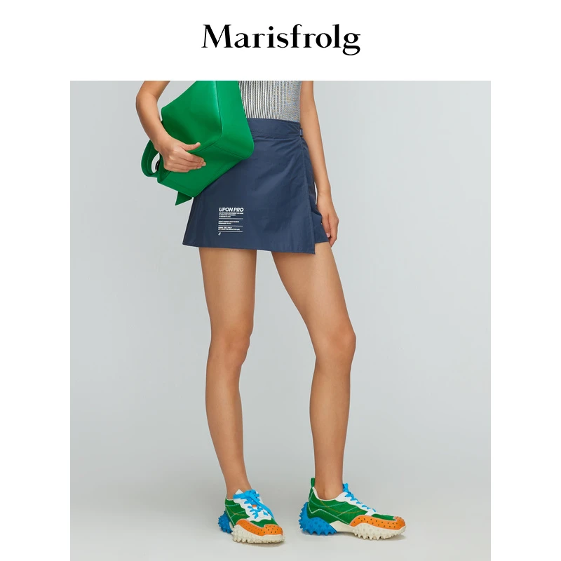 玛丝菲尔中长裙半身裙中腰弹力户外休闲A1BW26522