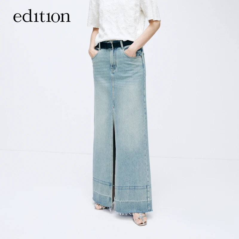 edition春新款牛仔半裙女土耳其棉长款鱼尾半身裙#EBD1SKTT11