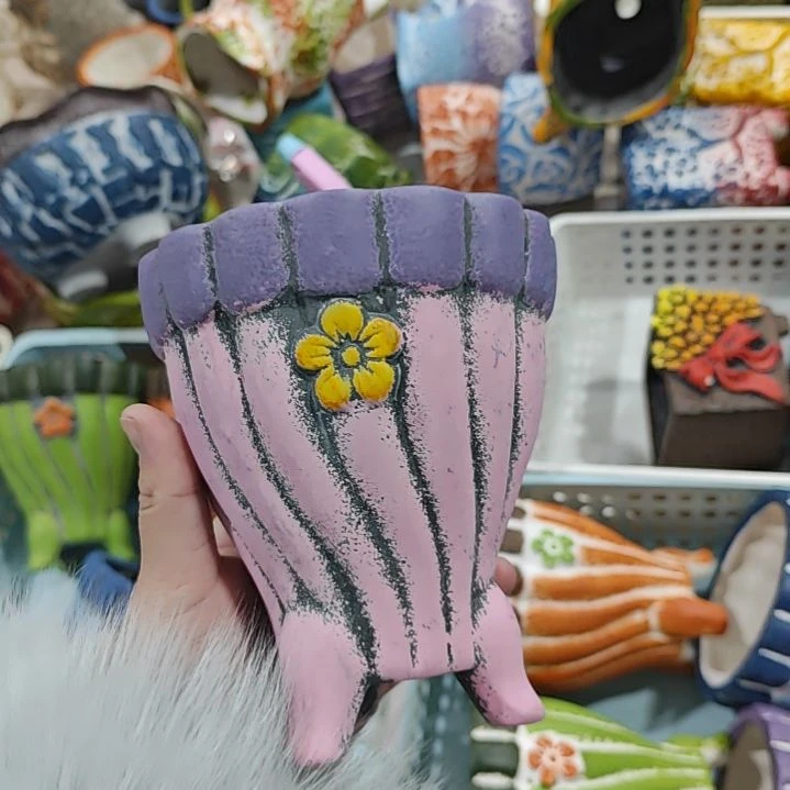 红陶吸水透气的白陶花盆凑满12发货