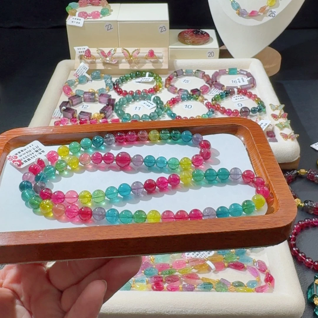 碧玺手串18K金镶嵌手串