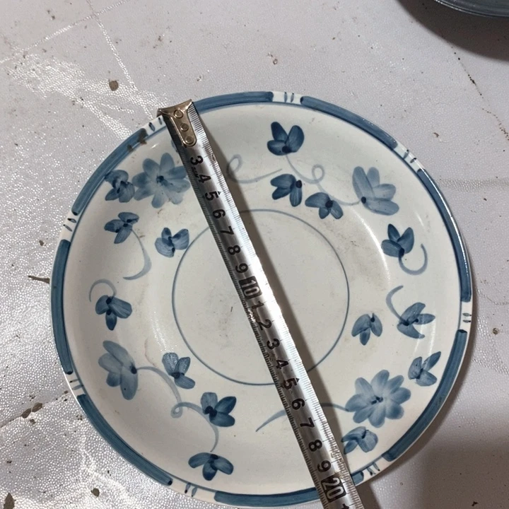 瓷片美联手绘釉下彩深盘