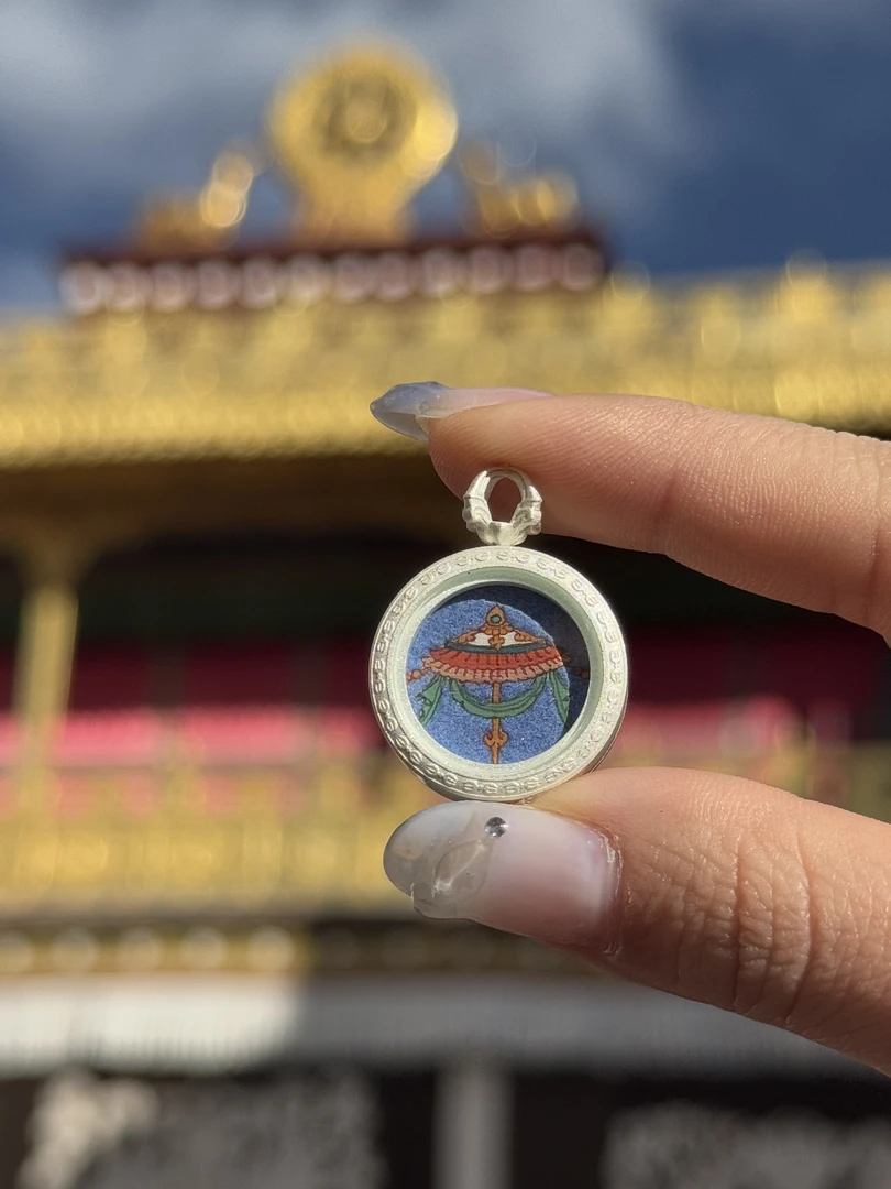 纯手绘唐卡1.5吉祥八宝书法文化精致风拉萨直发（嘎松老师独家）