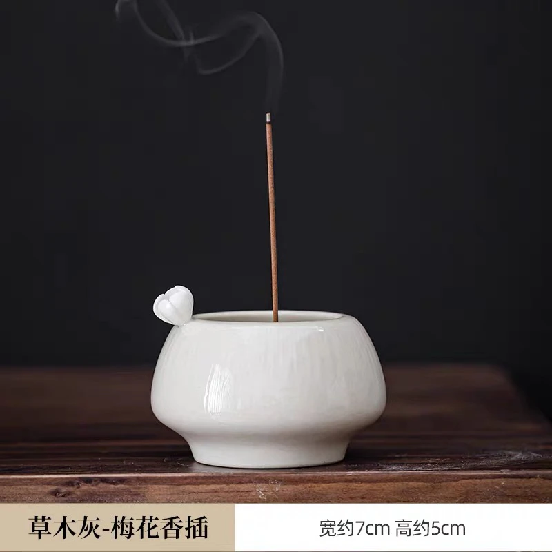 家用陶瓷小香炉复古手工日式线香檀香禅意香插功夫茶具茶道香道