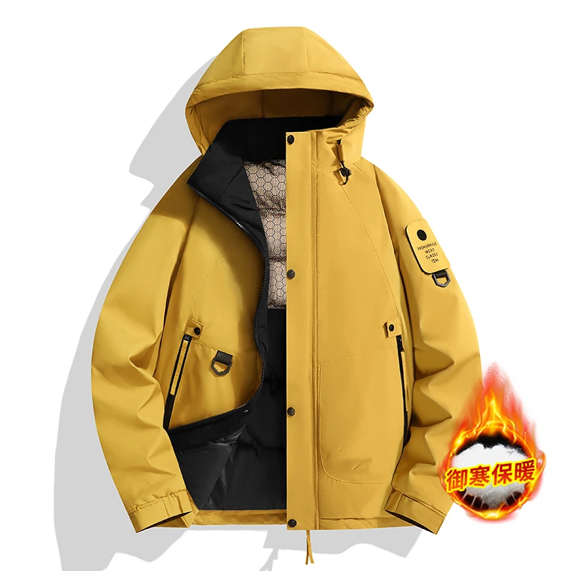 【加厚保暖男女同款】户外冬季宽松型连帽情侣款棉服外套