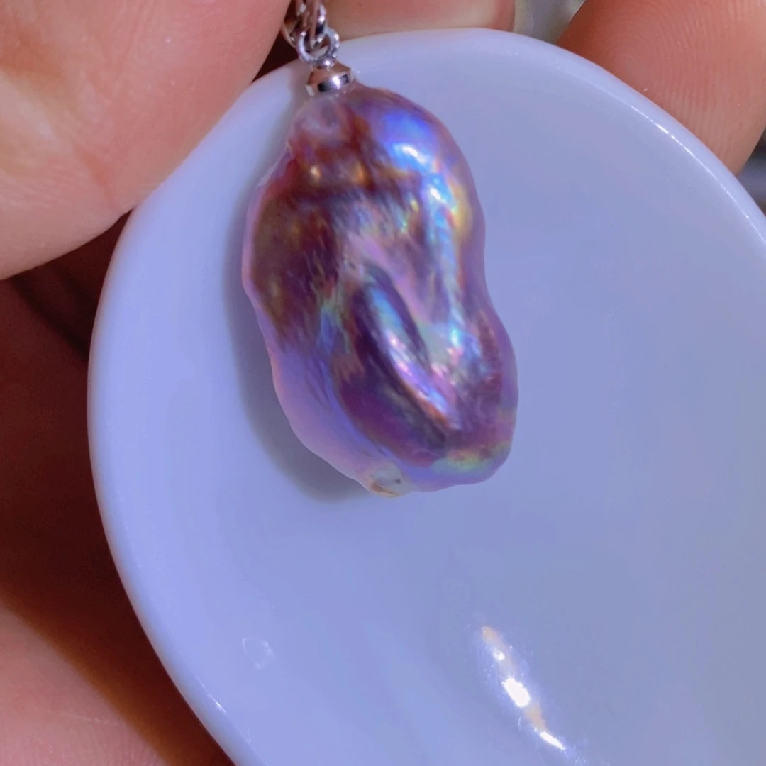 银S925镶嵌天然淡水珍珠淡水珍珠