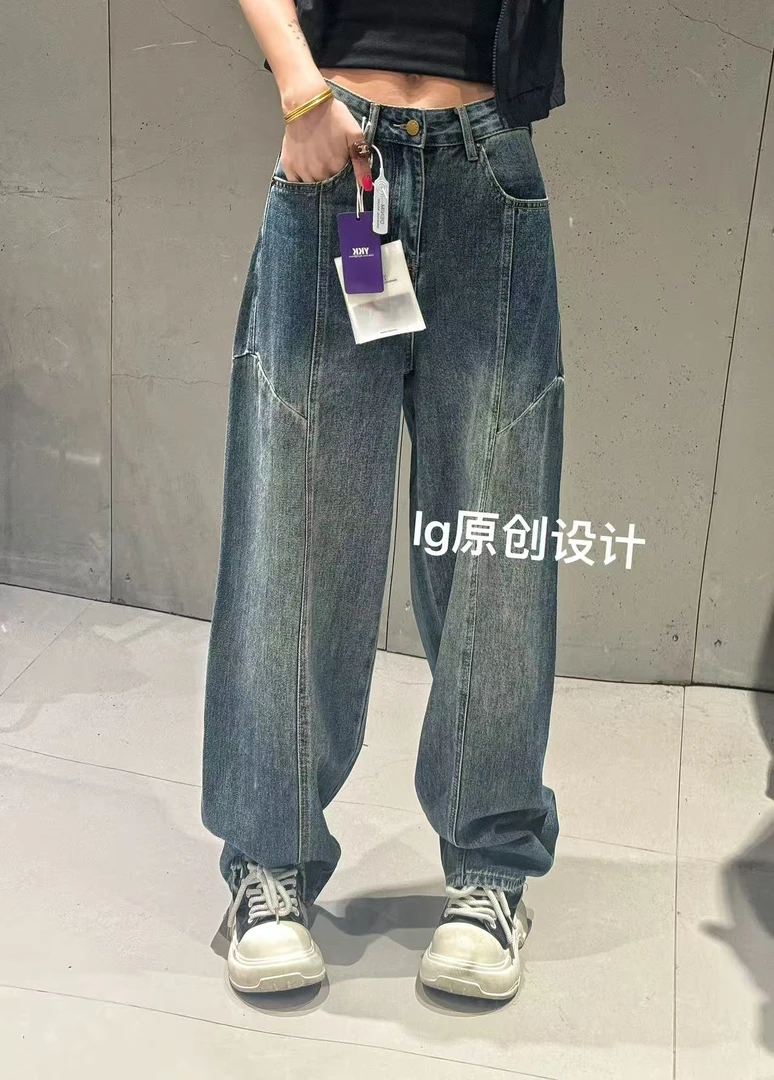 V姐【ZY66609】中高腰显瘦牛仔裤