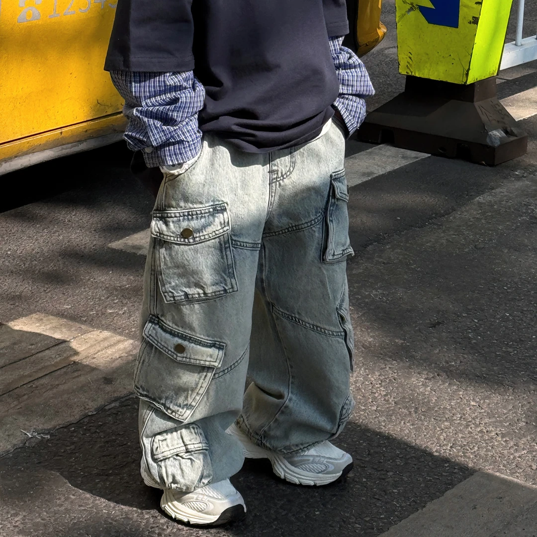 2025春季新款韩版男童时尚百搭慵懒工装牛仔裤儿童长裤潮