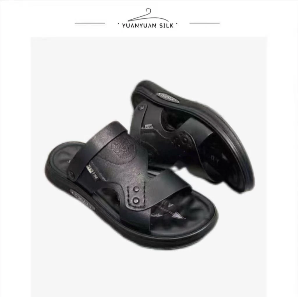 25夏季新款男士牛皮凉鞋 休闲时尚软底百搭两穿男士凉鞋A505