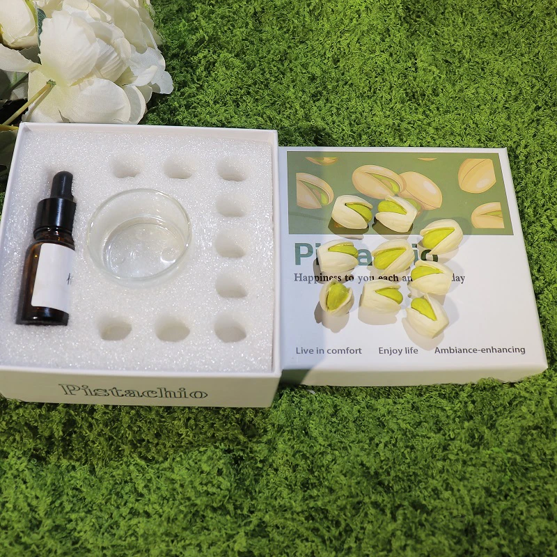 车载卧室书房扩香石可爱超开心果造型玫瑰花香氛摆件