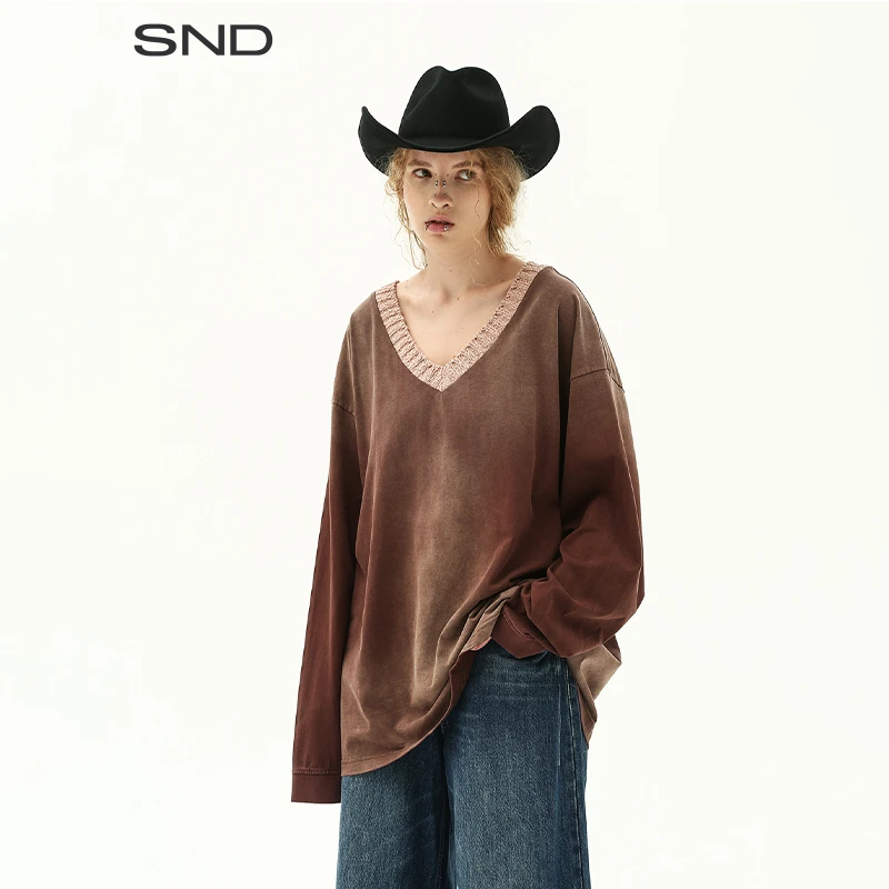 【1 COTHEN 设计师品牌】SND AW25 洗水v领套头衫女款