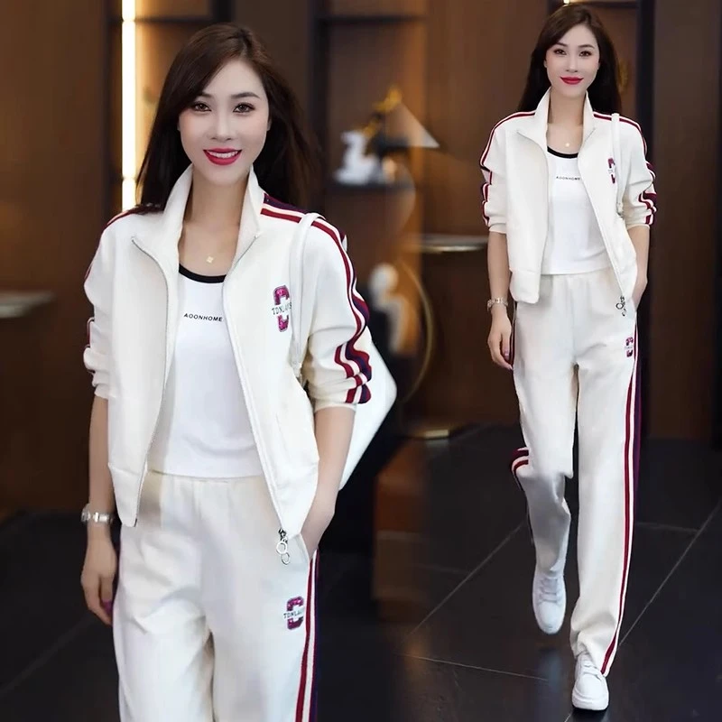 La babite休闲运动服套装女2025洋气立领开衫阔腿裤显瘦两件套