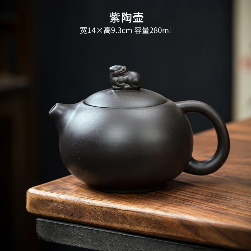 云南建水凤鸣紫陶素面西施壶半手工名师壶家用过滤大容量泡茶壶