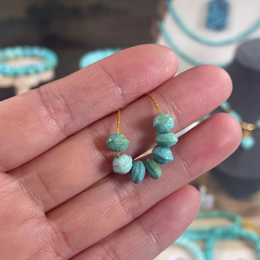 绿松石未镶嵌套链百香籽套装