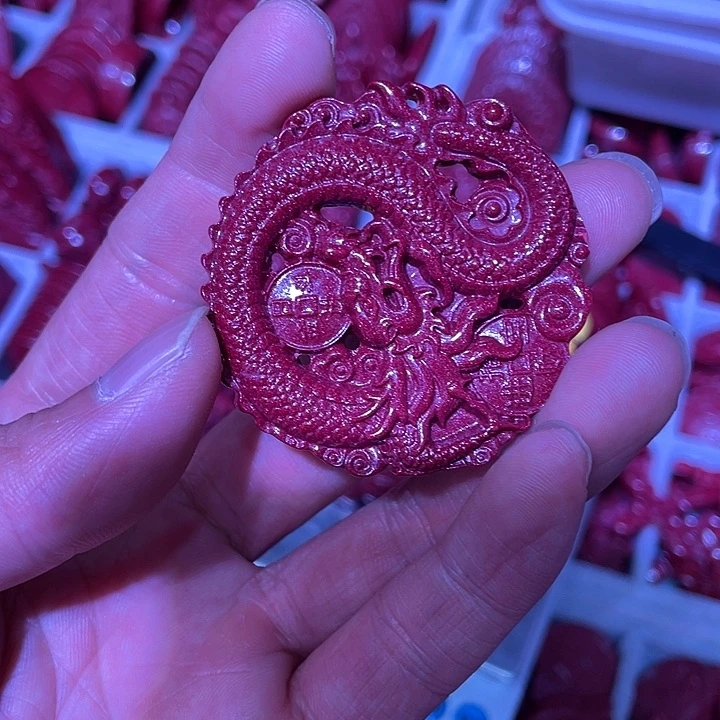 天然辰砂岁**好紫金砂龙车挂