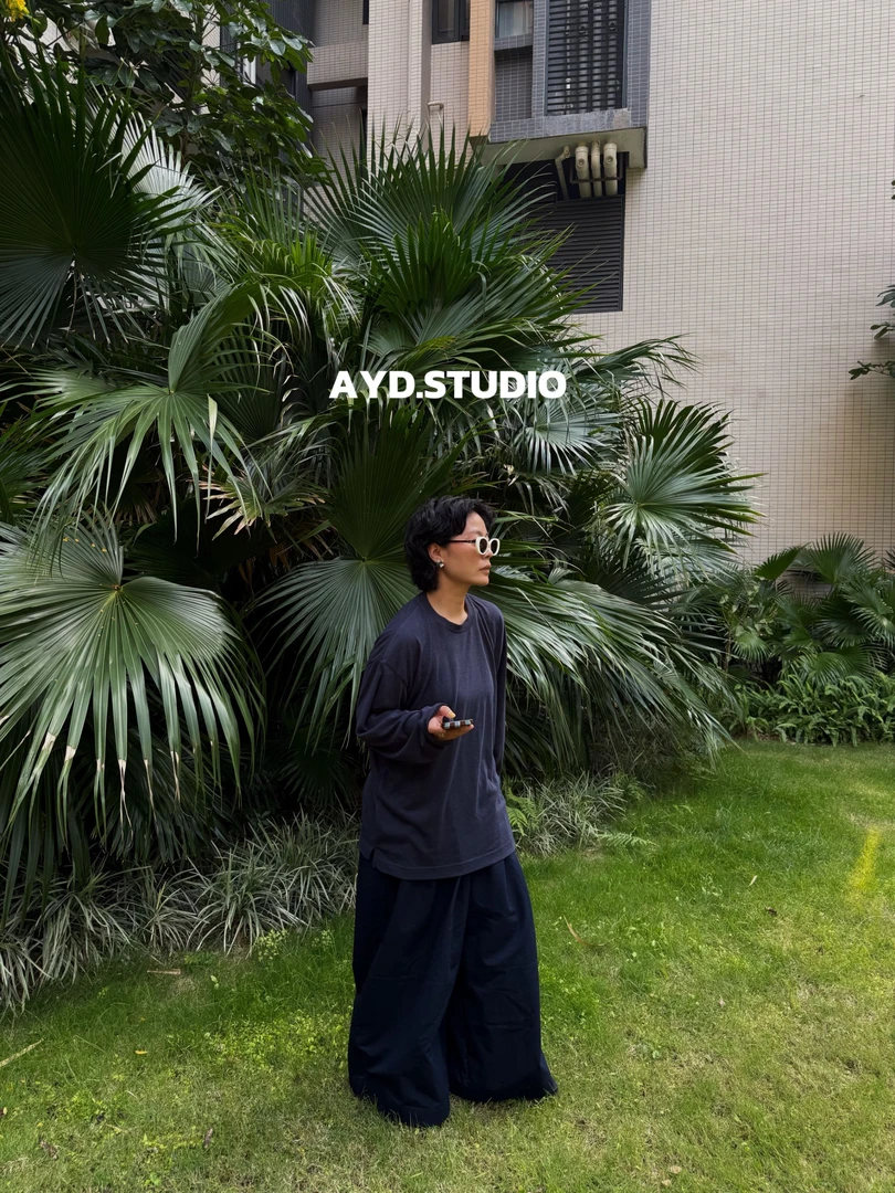 AYD.STUDIO高定挺括骑兵斜山本阔腿裤#81002