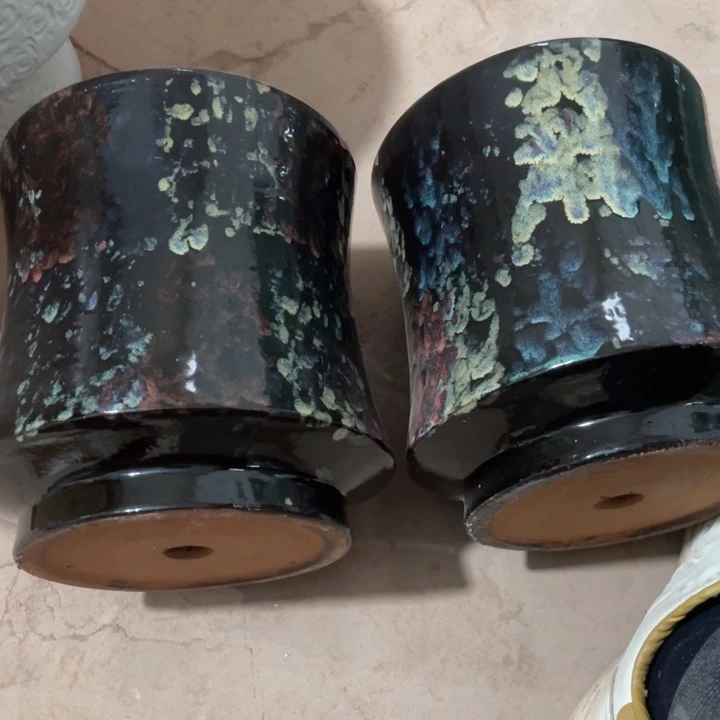 紫砂花盆口径20高度22两只正品