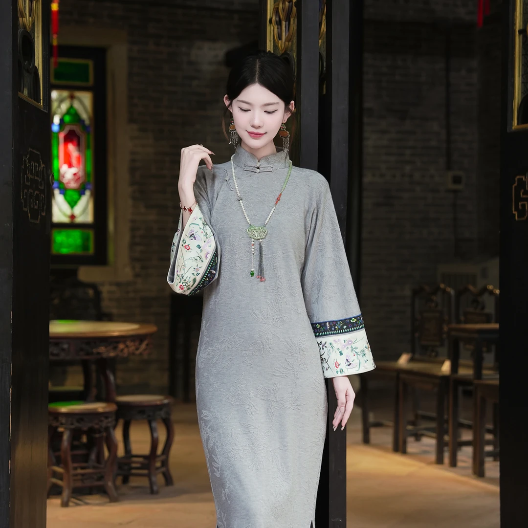 一枕槐安·【若渝】新中式复古国风唯美减龄汉日常百搭秋冬连衣裙