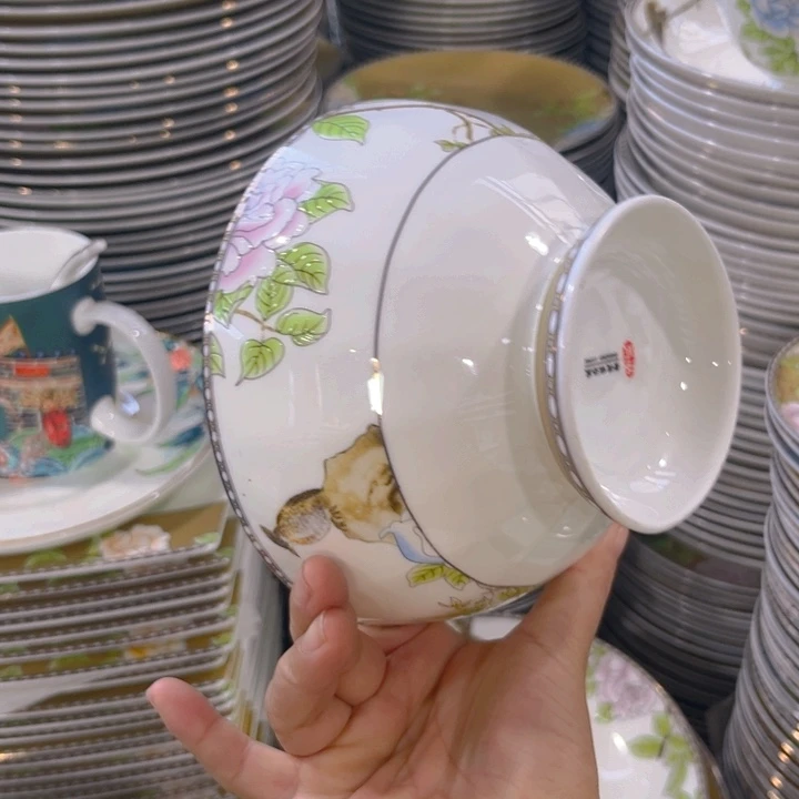 瓷片琴瑟和鸣六寸面碗两个