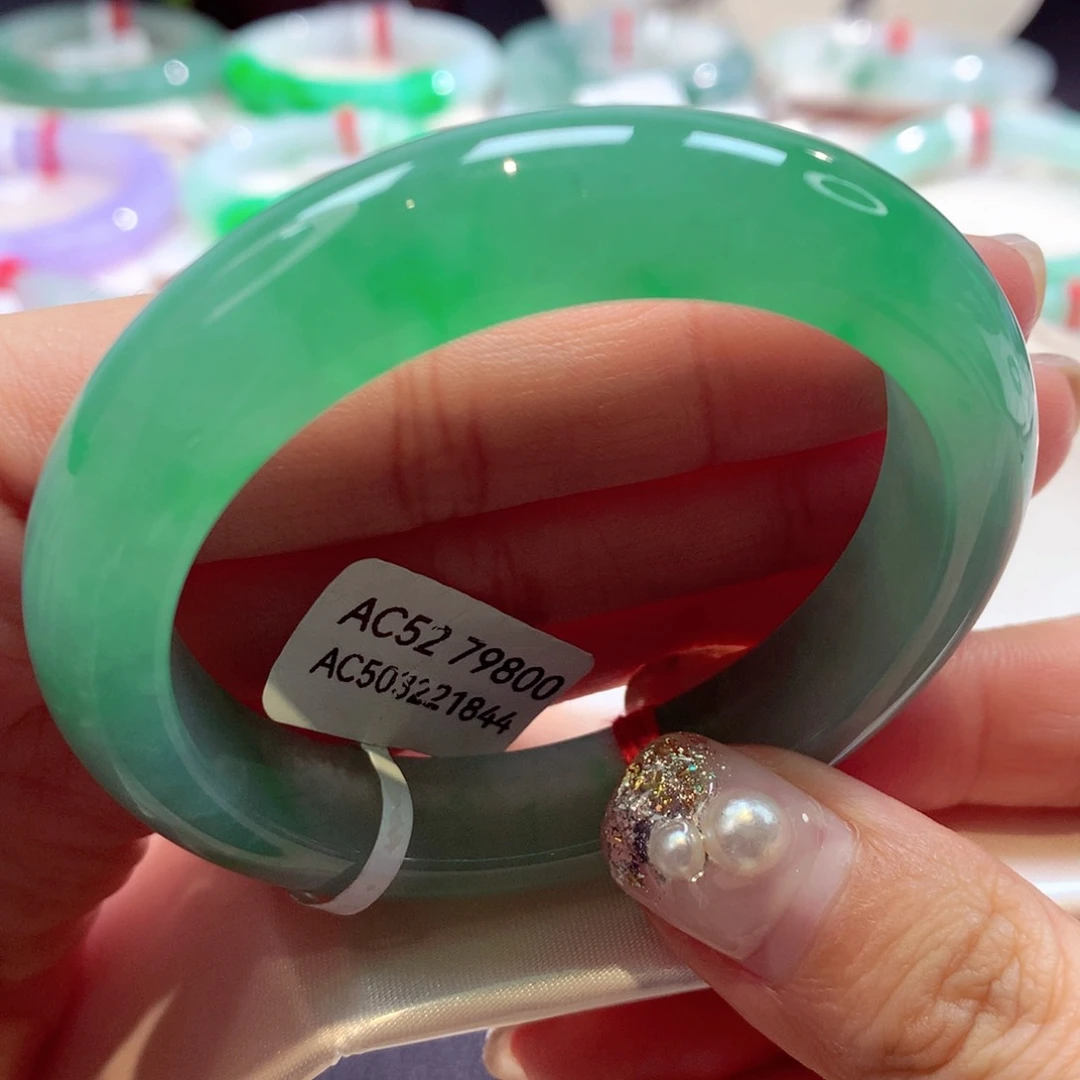 未镶嵌手镯翡翠68号正圈77