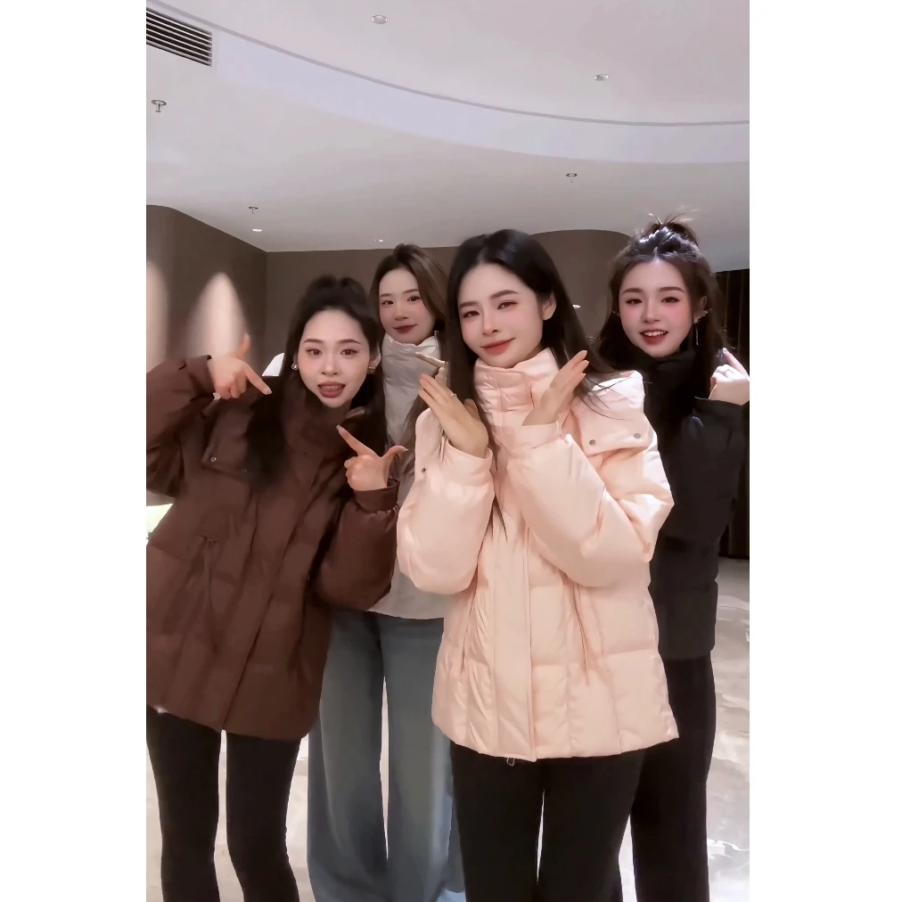 宿慕SUMU女款连帽羽绒服短款2025新款时尚羽绒服冬装外套M0006U