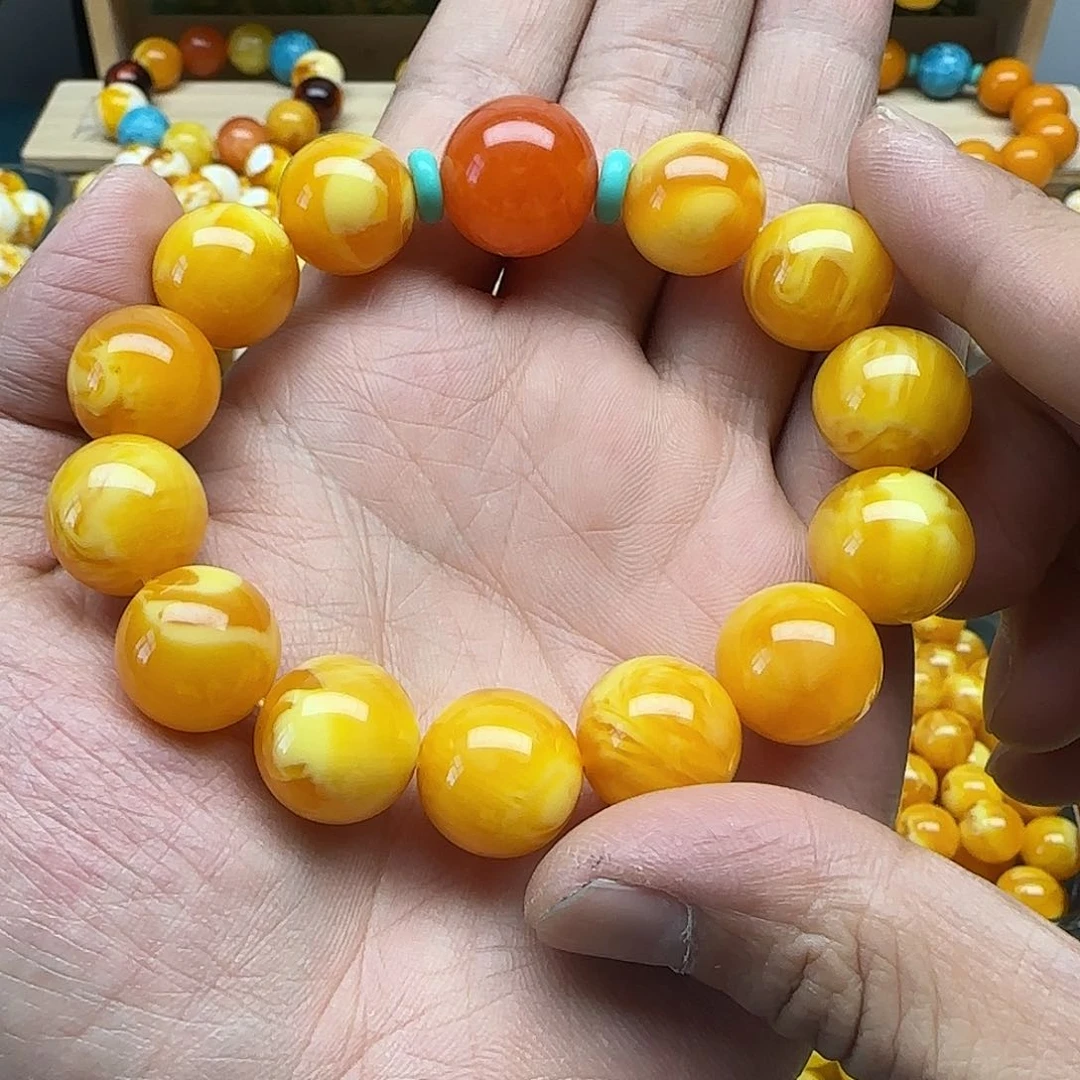 T***T树脂非金属精品老蜡色素串搭配一条