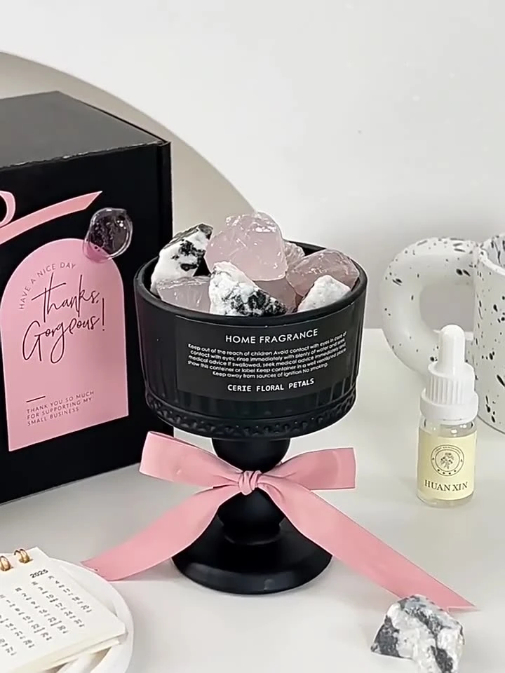 《冰雪秘境》无火香薰礼盒天然晶石植萃精油ins小众高级氛围摆件