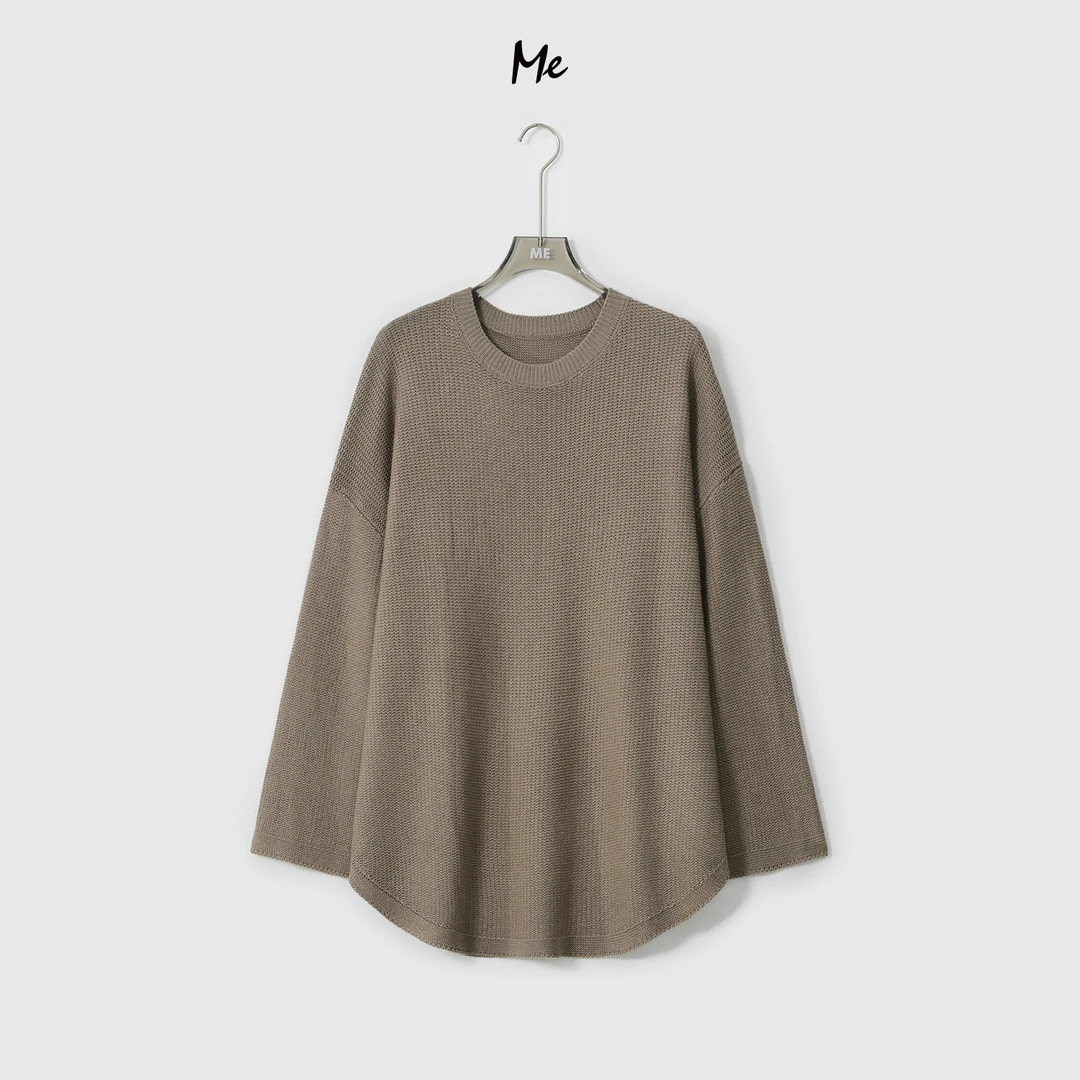 ME【松弛主义】天丝亚麻混纺肌理感时尚百搭休闲一手长毛衣MESA0875