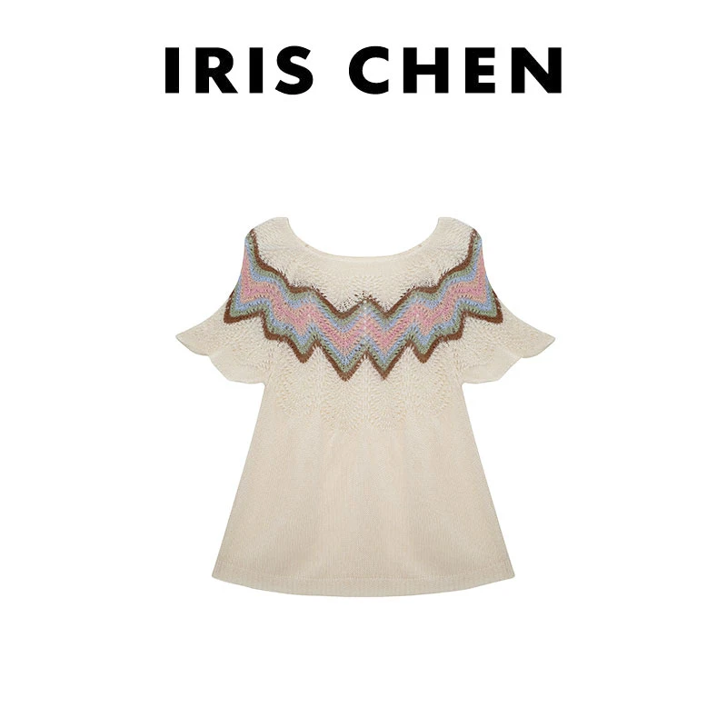现货IRIS CHEN 波兰 2025夏款上新莱赛尔天丝亚麻针织短袖25SY460