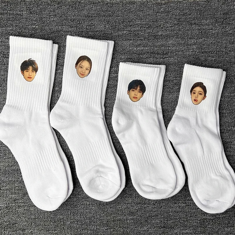 【来图定制】情侣日常棉袜照片定制加厚毛巾底毛圈袜中高筒棉百搭