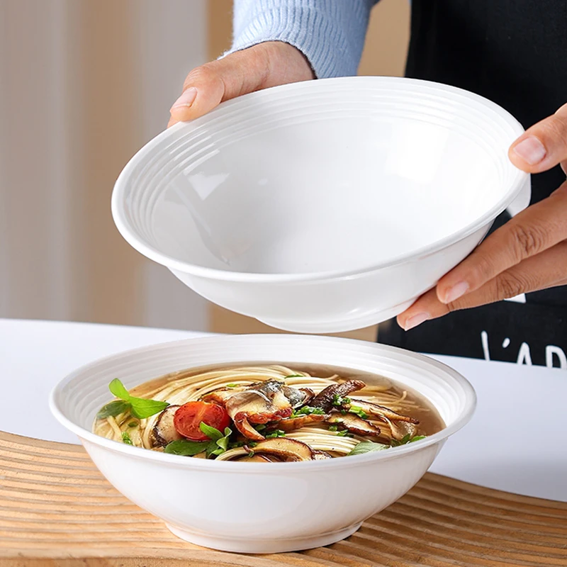 2025新款家用面碗7英寸汤碗家用陶瓷草帽碗盛菜碗拉面碗汤碗