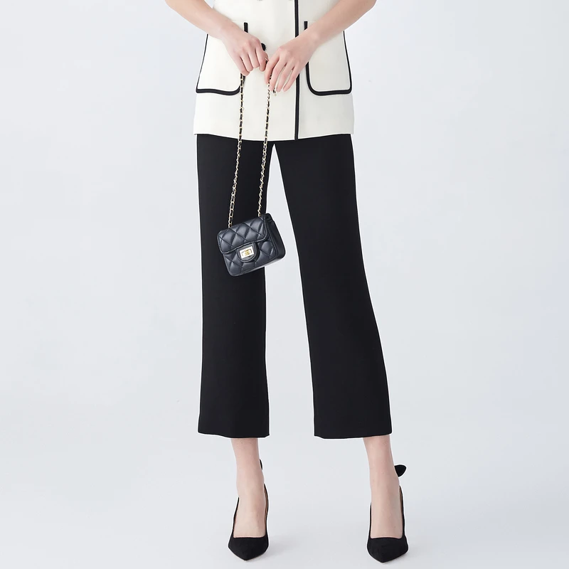 OBEG欧碧倩春夏新款烟管裤九分垂坠不皱西装裤10422009