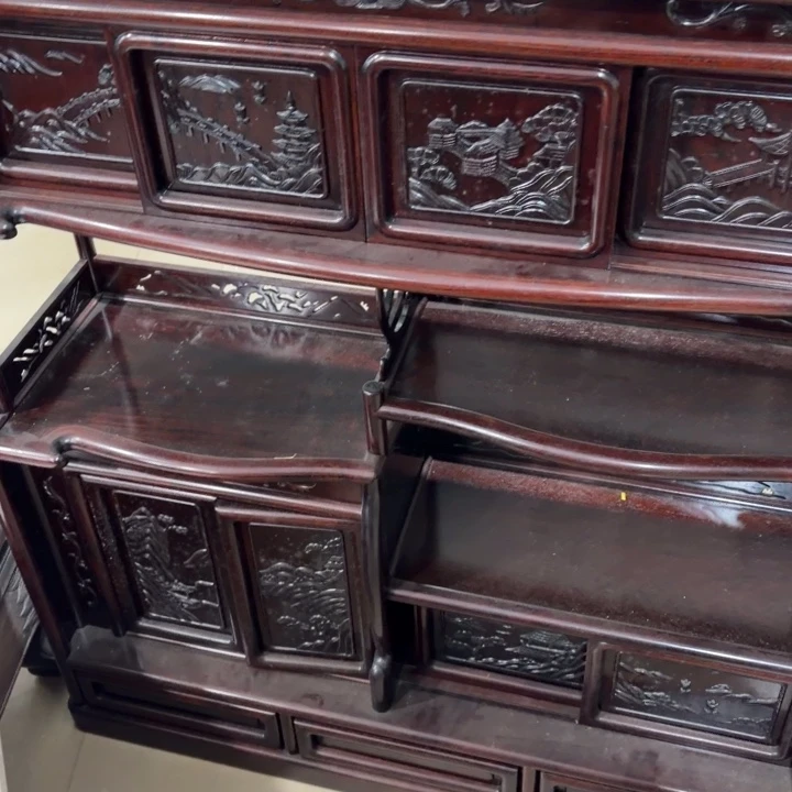 青****花梨木类储物柜般若中古美术工艺品