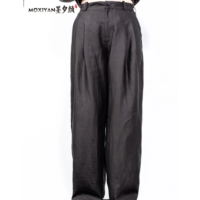 【墨夕颜】2025新款桑蚕丝男装 黑龟休闲裤-MH-711