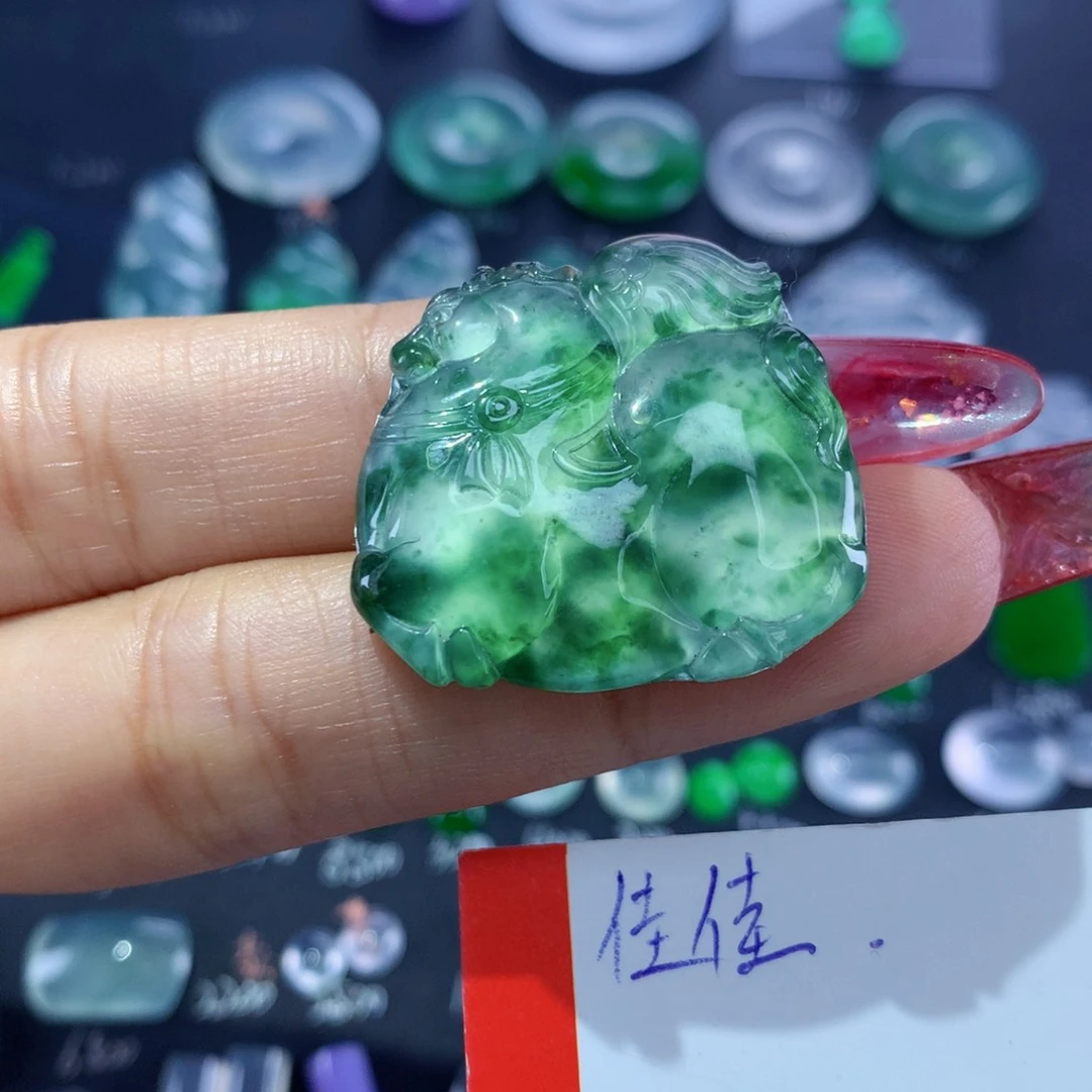翡翠颈饰未镶嵌纯天然缅甸翡翠A货