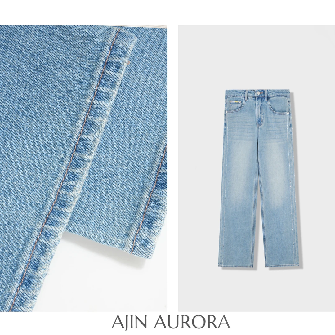 6090【风呤浅梦】冰凉莱赛尔夏新款阔腿牛仔裤女高腰显瘦直筒裤裤子