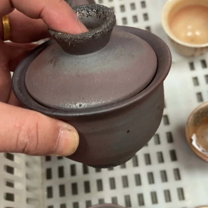 柴烧茶具茶杯大放漏