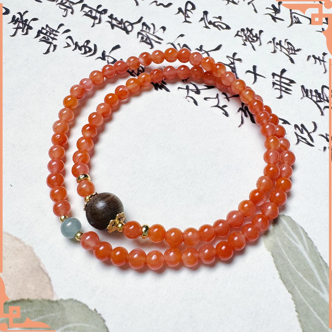 【铭奢精品】天然南红冰飘925多圈轻奢手串-多样性发货发其一